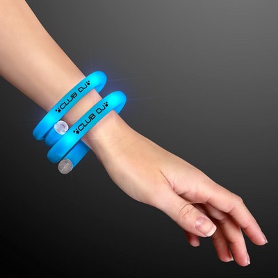 Flashy Blue LED Tube Bracelet - PRINTED