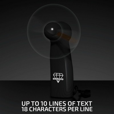 Pre-Programmed Black Mini Fans with White LEDs - PRINTED